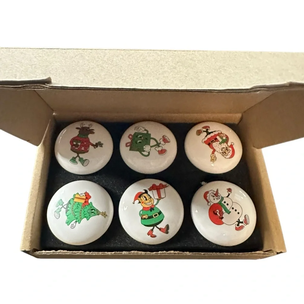 Christmas‎ Themed hardware drawer knobs set of 6 DYI crafts